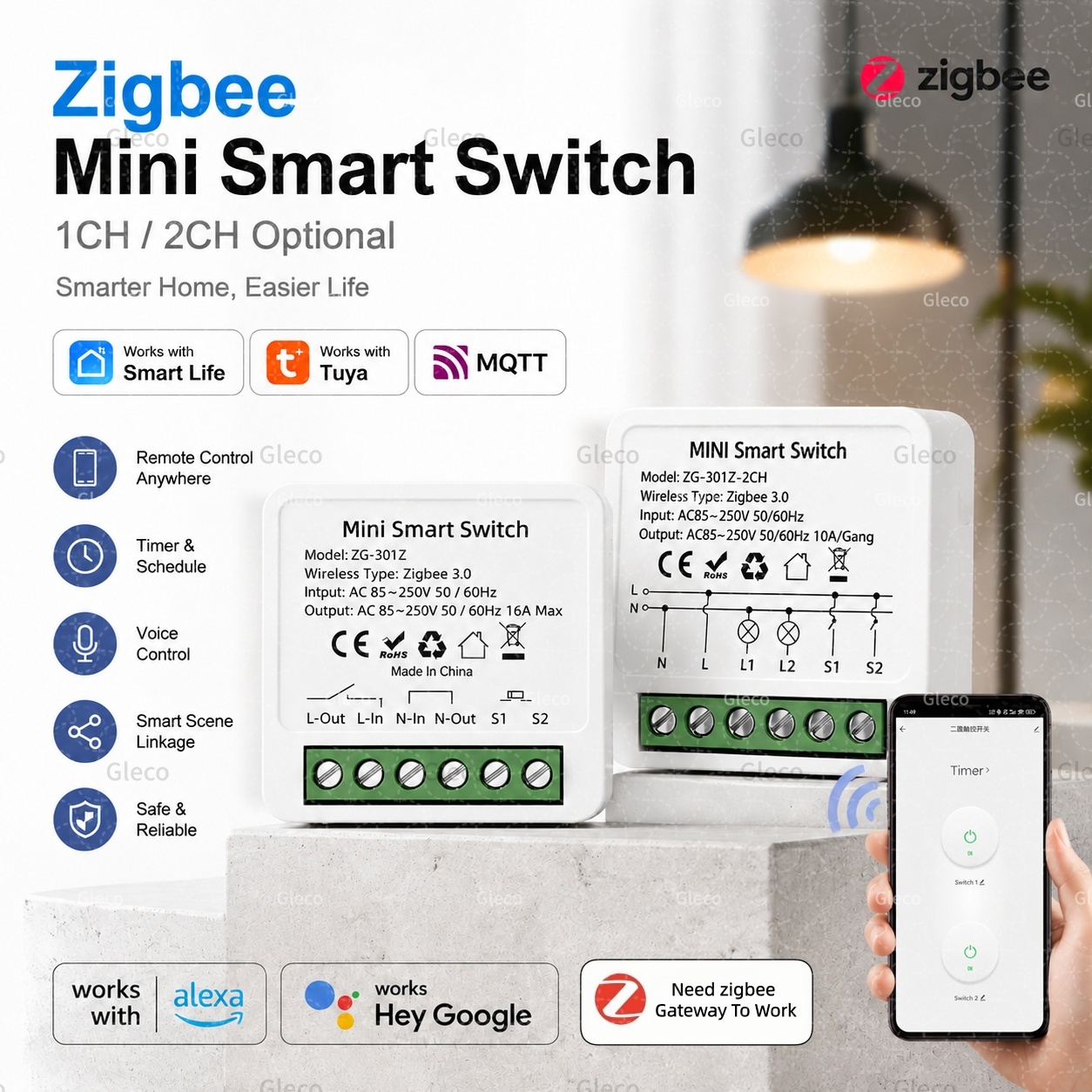 Smart Home Hub 2 - Interrupteur intelligent Zigbee Tuya Smart Life