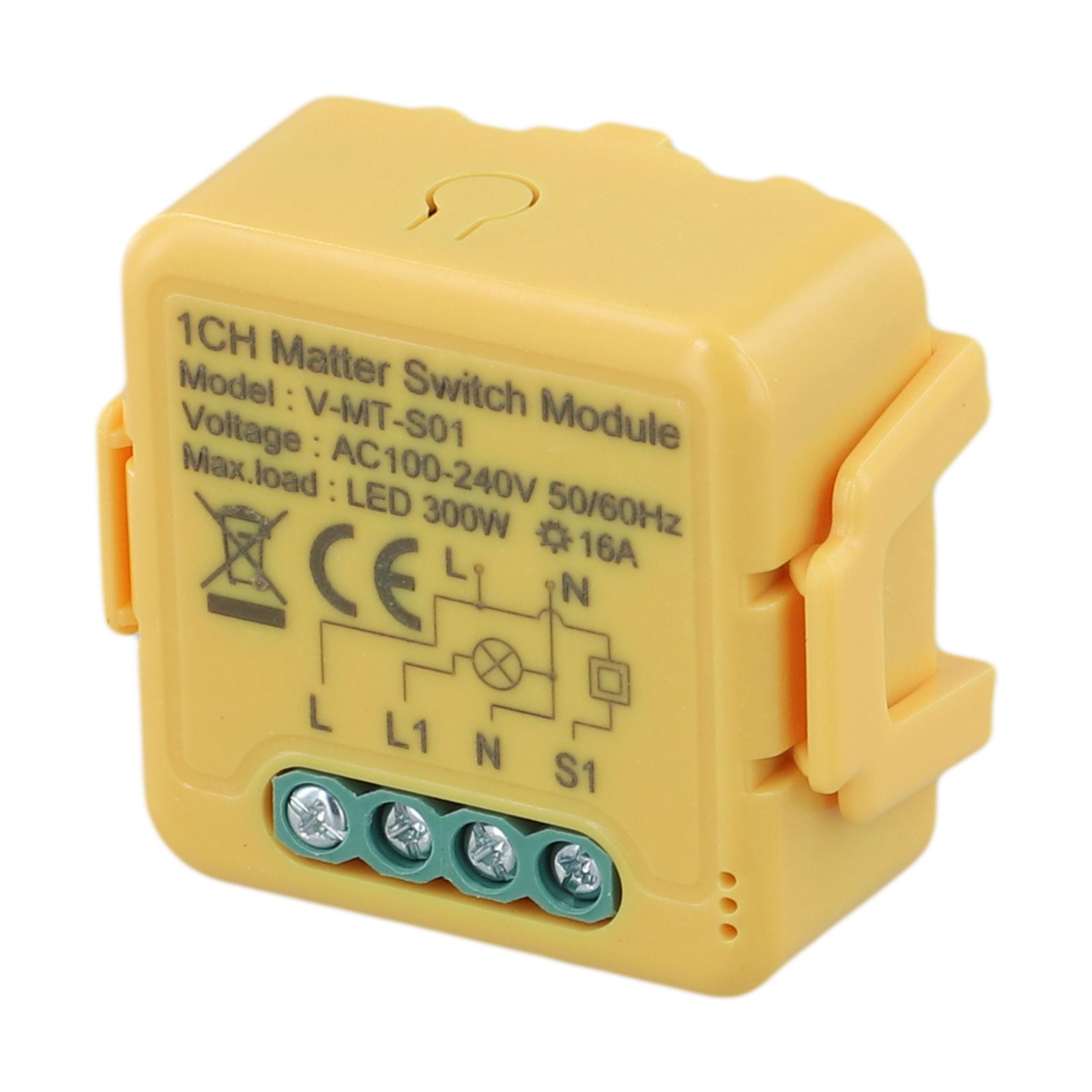 Smart Home Yellow - 16A Interrupteur relais pour maison intelligente,