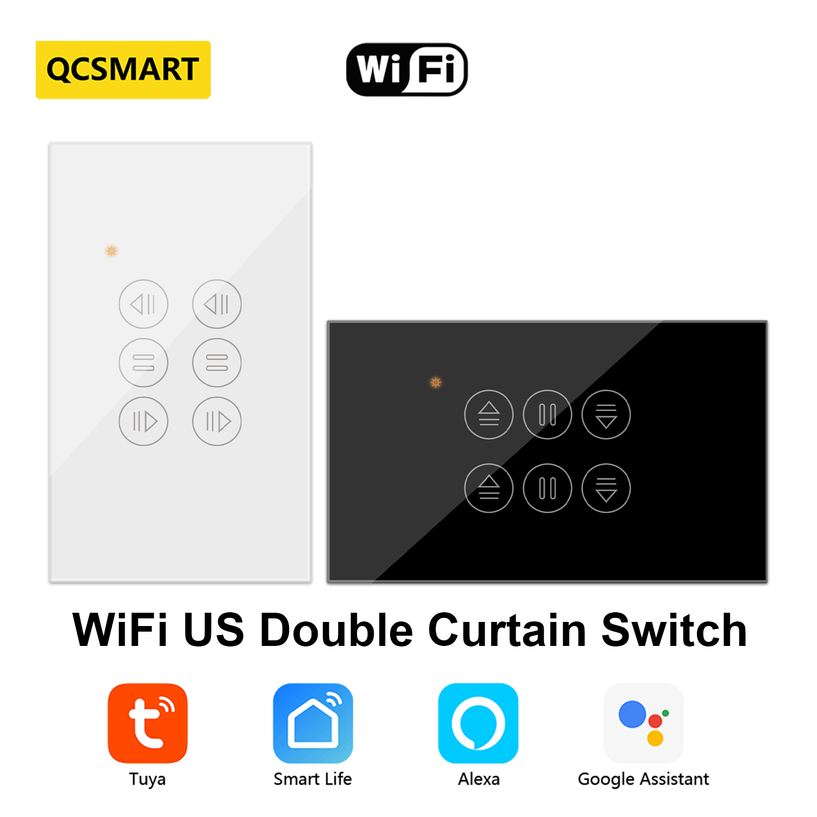 Universal Remote Smart Home - QCSMART WiFi Double rideau US commutateur