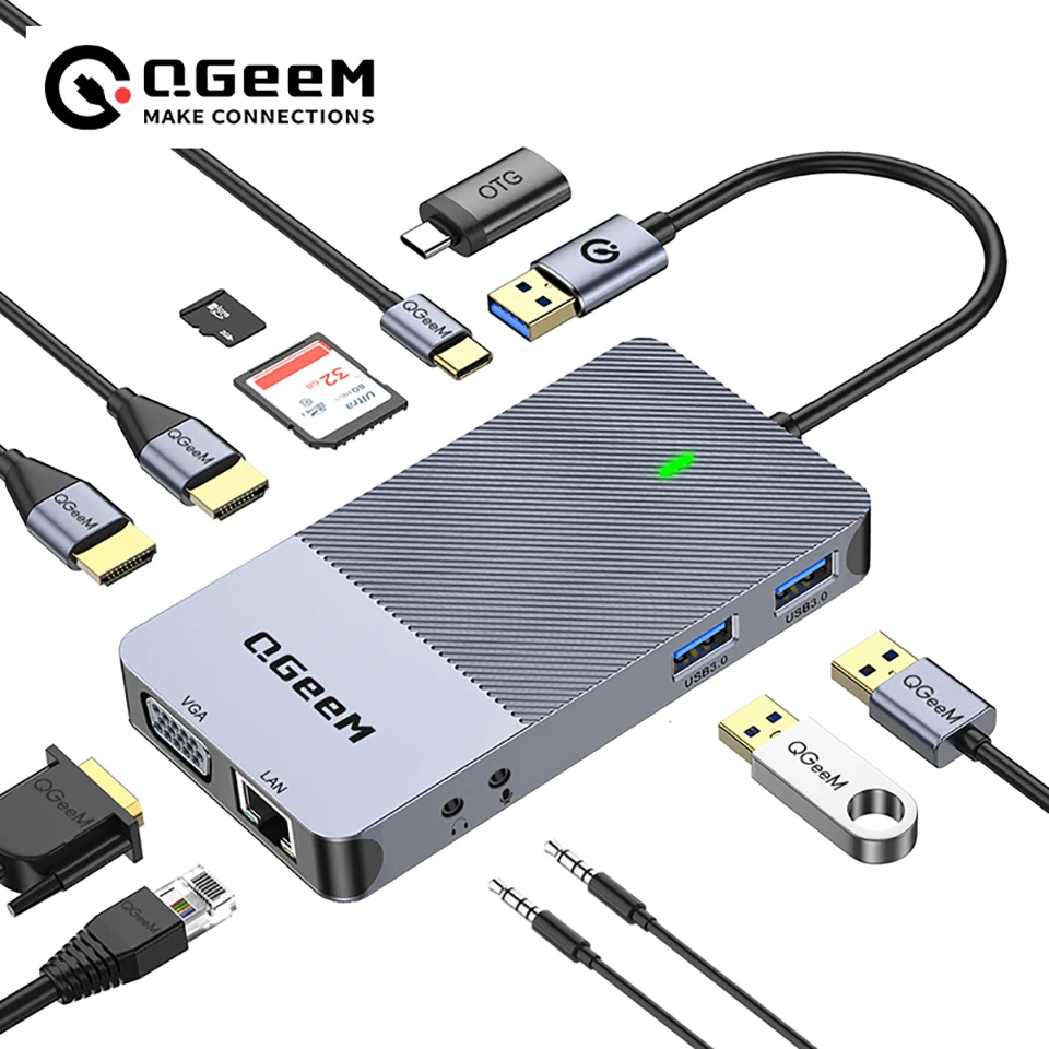 Smart Home Hub 2 - Station d'accueil USB 3.0 QGeeM, Hub